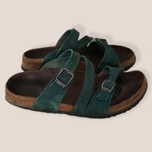 Birkis teal turquoise Birkenstock sandals